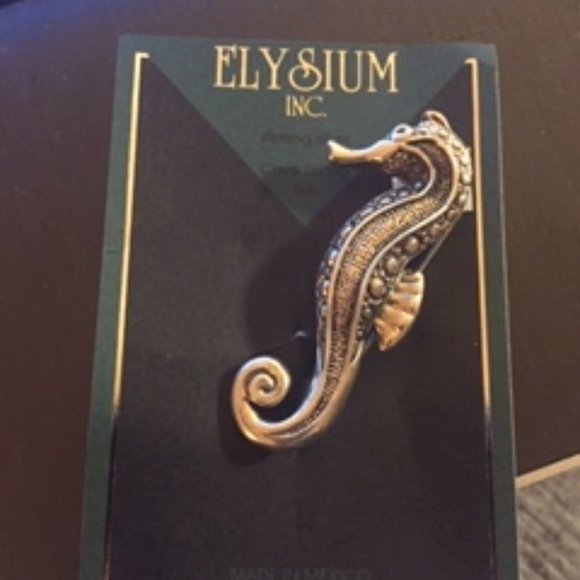 Elysium Inc Seahorse Sterling Silver Brooch - Picture 1 of 3